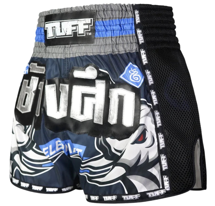 Shorts de Muay Thai Tuff New Retro War Elephant Azul