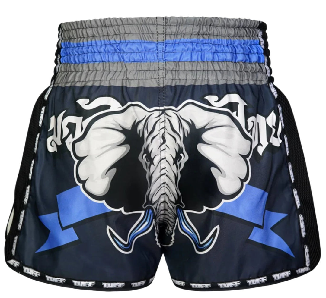 Shorts de Muay Thai Tuff New Retro War Elephant Azul