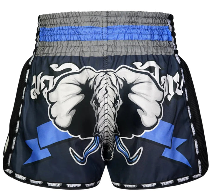 Shorts de Muay Thai Tuff New Retro War Elephant Azul