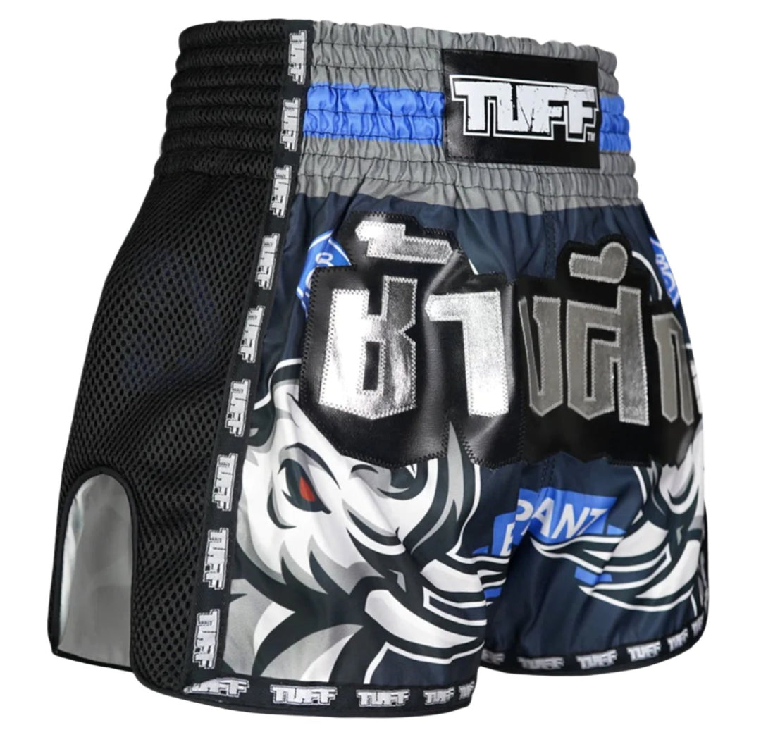 Shorts de Muay Thai Tuff New Retro War Elephant Azul