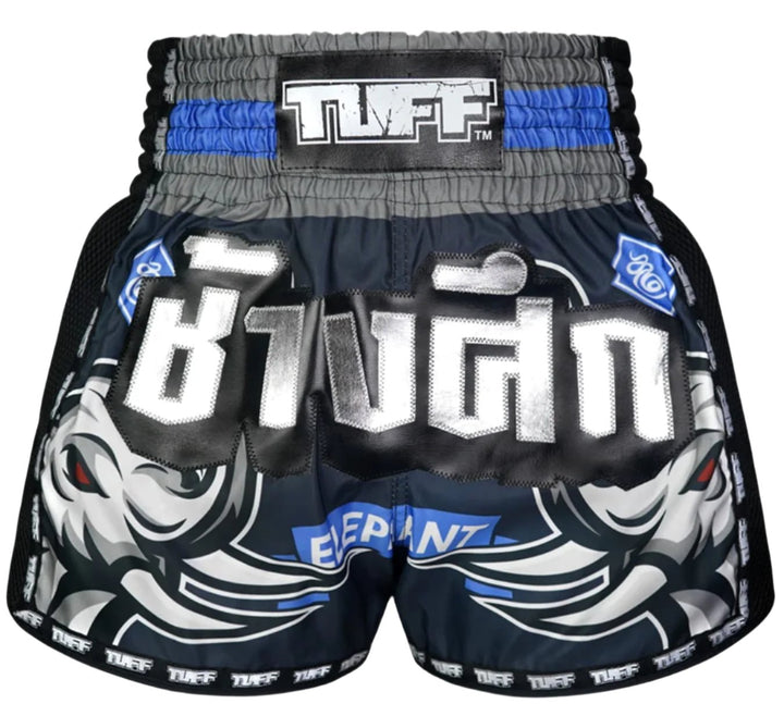 Shorts de Muay Thai Tuff New Retro War Elephant Azul