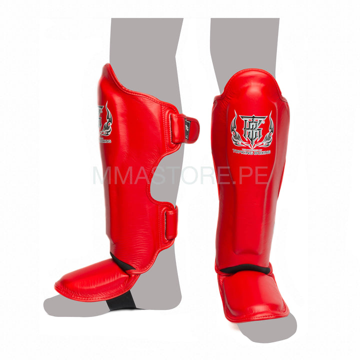 Canilleras de Muay Thai Top King Pro  - 100% Cuero Genuino