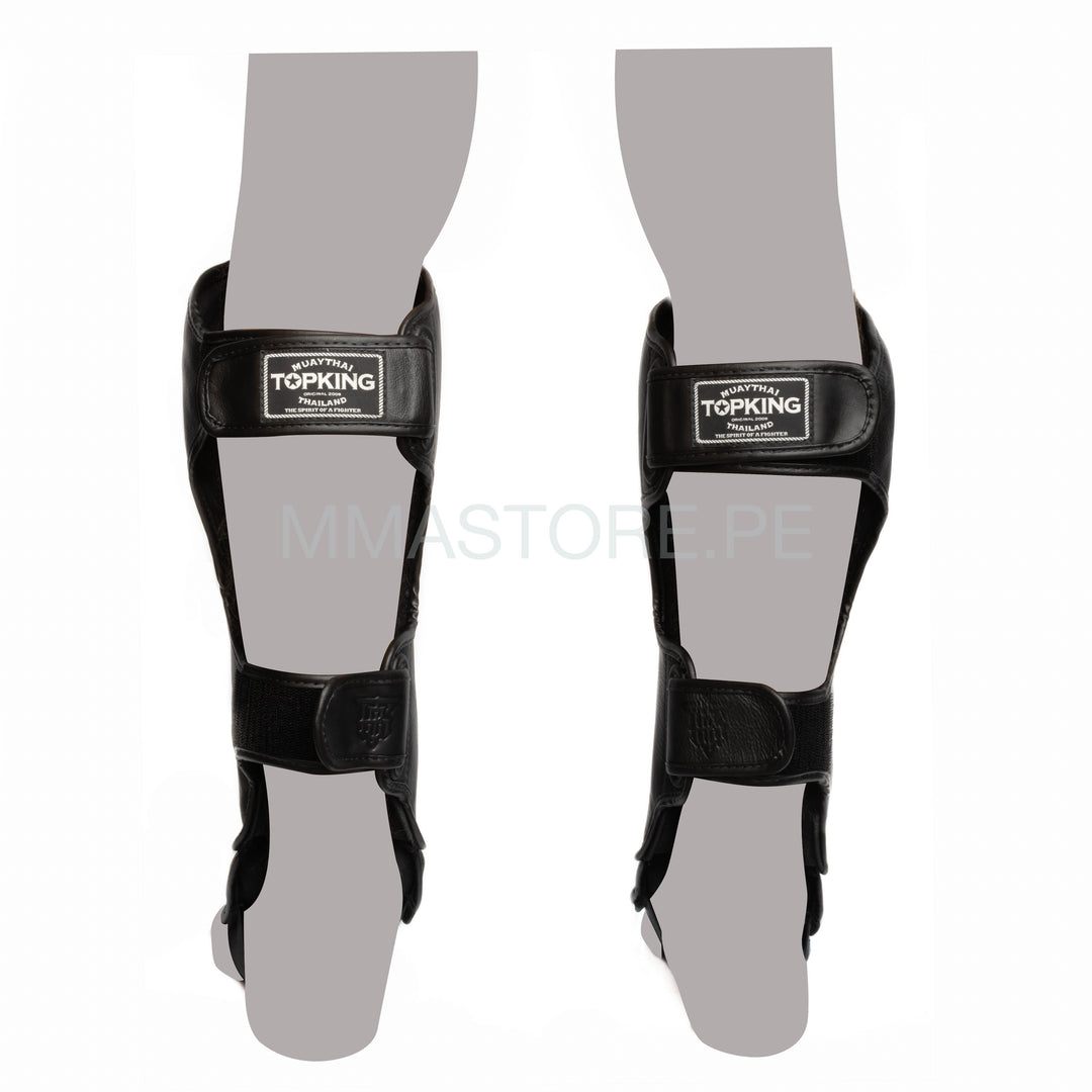 Canilleras de Muay Thai Top King Pro  - 100% Cuero Genuino