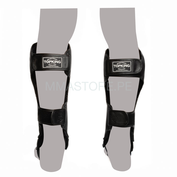 Canilleras de Muay Thai Top King Pro  - 100% Cuero Genuino