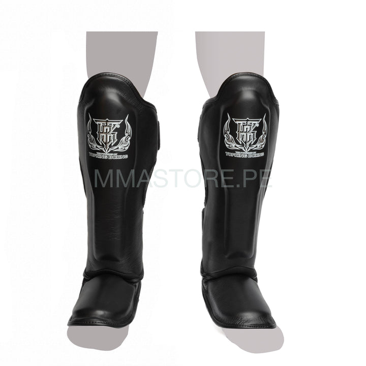 Canilleras de Muay Thai Top King Pro  - 100% Cuero Genuino