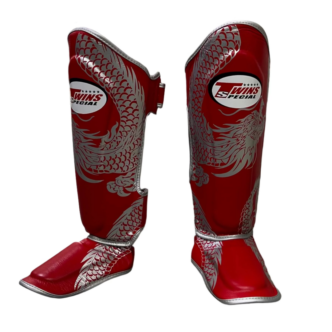 Canilleras de Muay Thai Twins Special Dragon 49 FBGVL3-49 - 100% Cuero