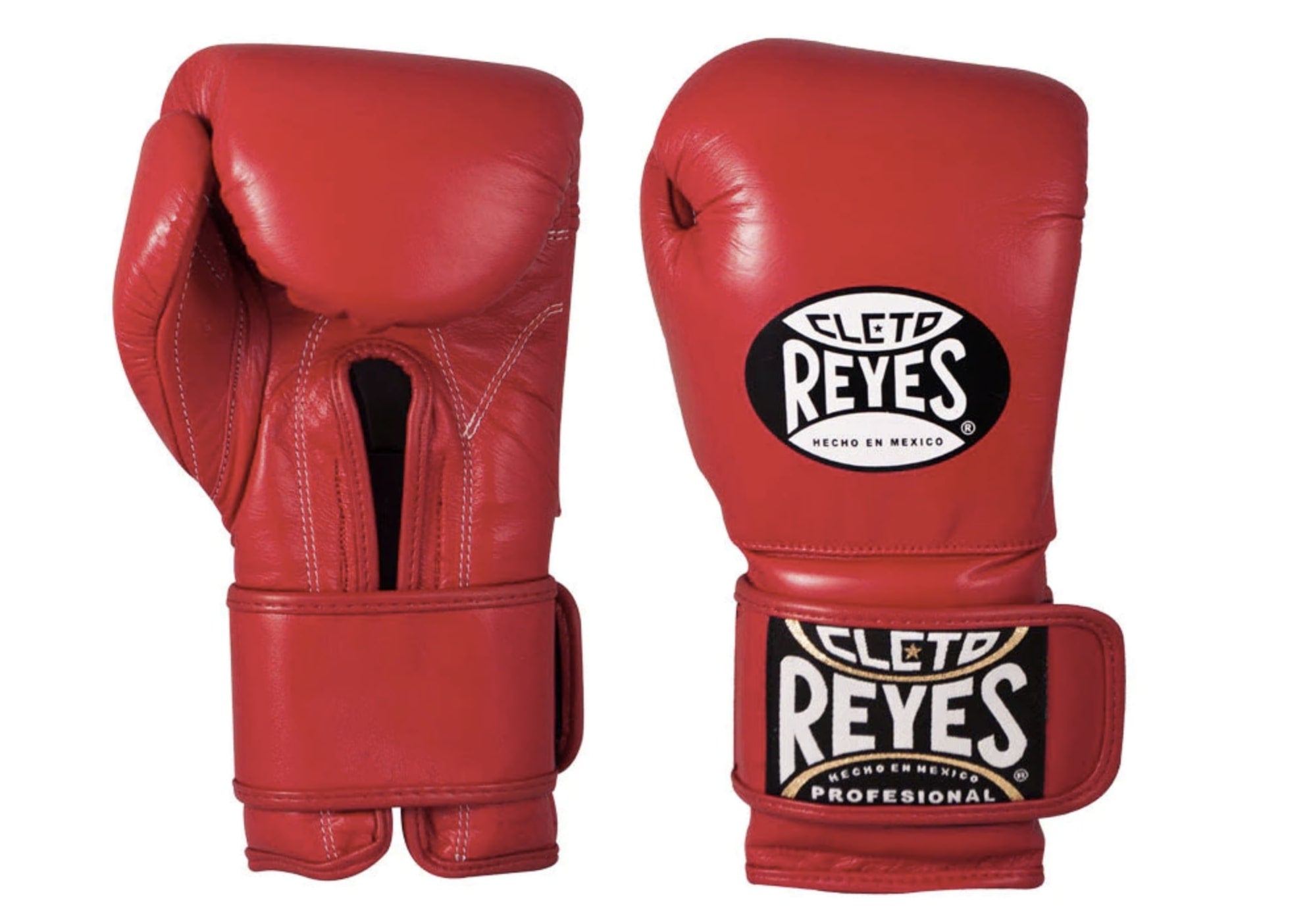 Guantes de Boxeo Cleto Reyes Velcro Rojo - 100% Cuero Genuino