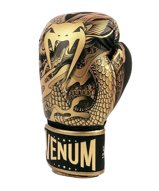 Guantes de boxeo Venum Dragon Flight Negro/Bronze - 100% Poliuretano