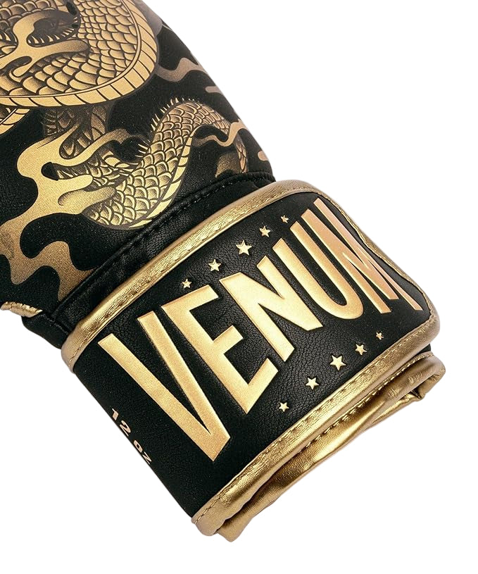Guantes de boxeo Venum Dragon Flight Negro/Bronze - 100% Poliuretano