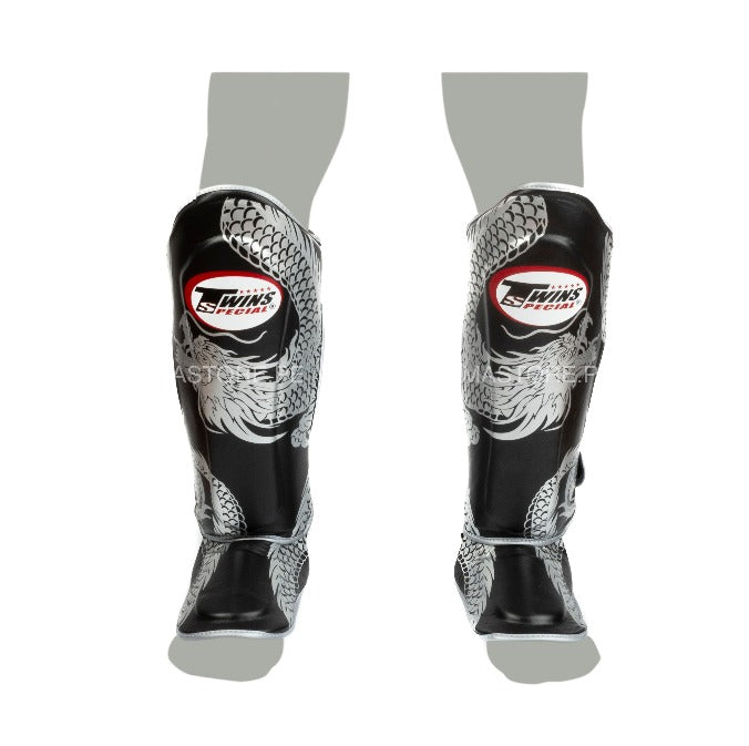 Canilleras de Muay Thai Twins Special Dragon 49 FBGVL3-49 - 100% Cuero