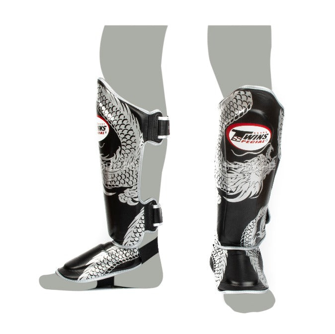 Canilleras de Muay Thai Twins Special Dragon 49 FBGVL3-49 - 100% Cuero