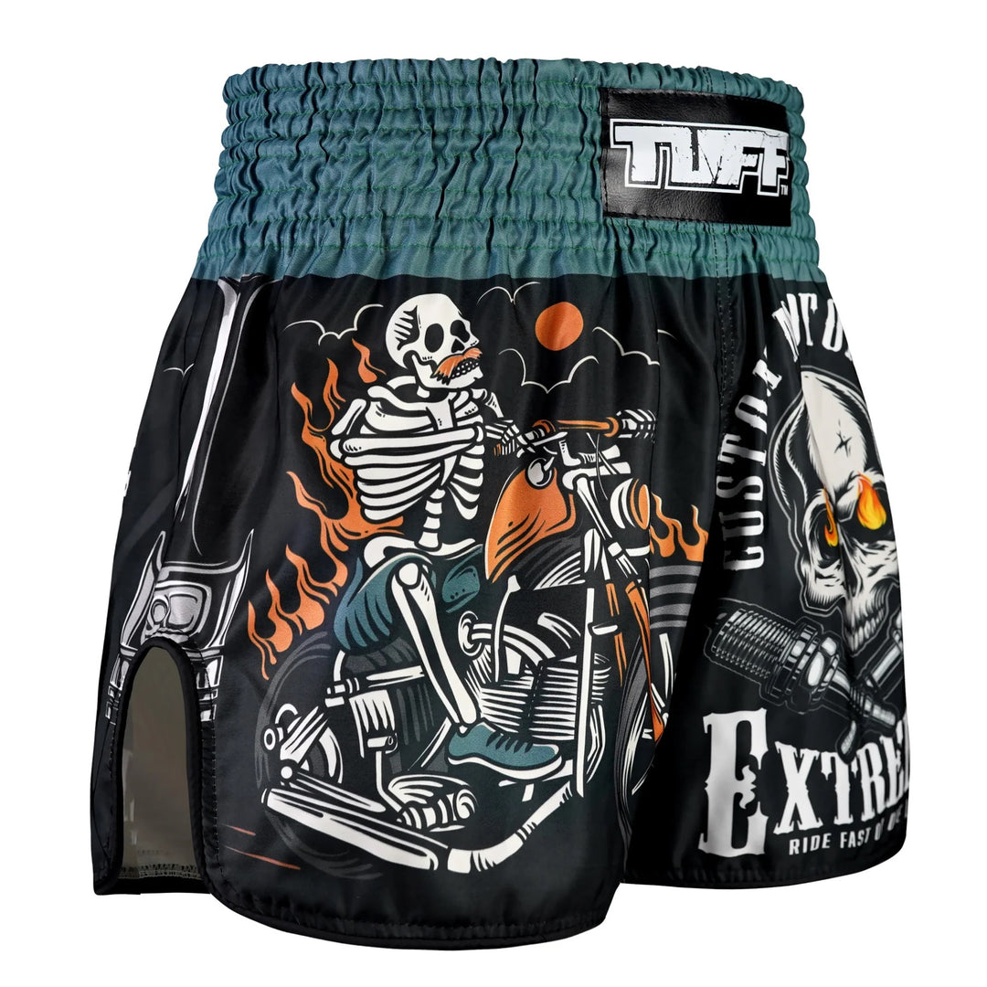 Shorts de Muay Thai Tuff High Cut The Retro Skull Rider