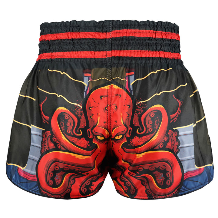 Shorts de Muay Thai Tuff High Cut Retro "The Undefeated Steel Spirit" Marron