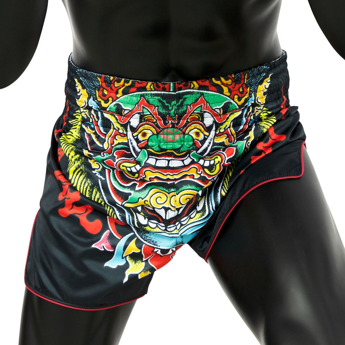 Shorts de Muay Thai Fairtex BS1912 Kabuki Negro - 100% Poliester