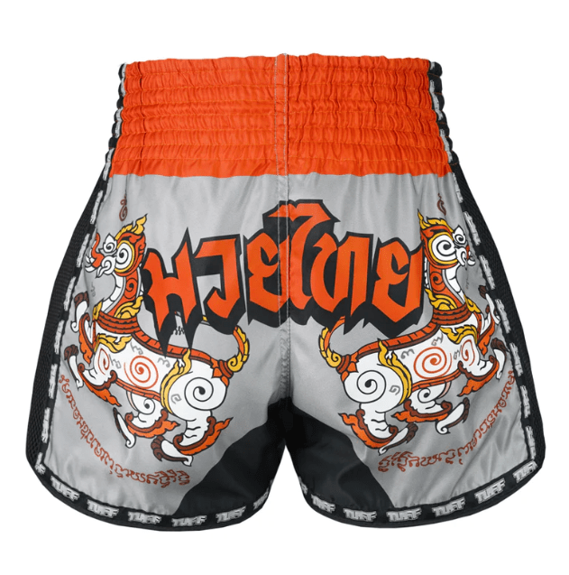 Shorts de Muay Thai Tuff Retro Hanuman Yantra Gris