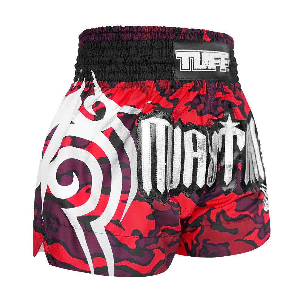 Shorts de Muay Thai Tuff Camuflado Rojo