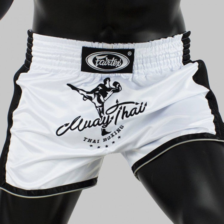 Shorts de Muay thai Fairtex BS1707 Blanco  - 100% Poliester
