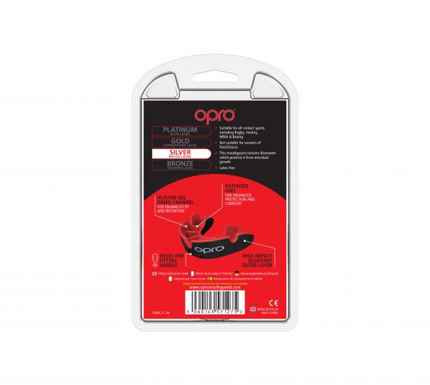Protector Bucal OPRO Gen4 - Silver - Negro - Adulto - MMA Store Peru