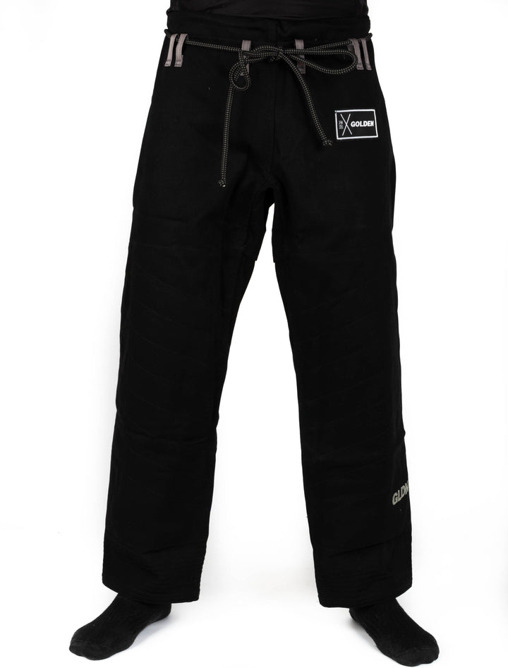 Kimono de Jiujitsu Golden Heavy Negro/Plata - 100% Algodón