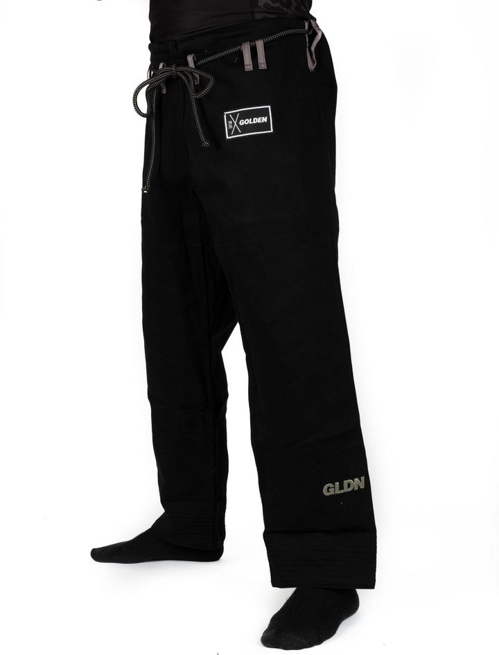 Kimono de Jiujitsu Golden Heavy Negro/Plata - 100% Algodón