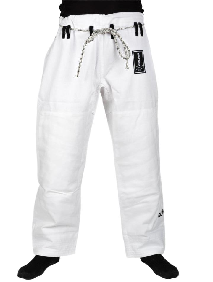 Kimono de Jiujitsu Golden Heavy Blanco/Negro- 100% Algodón
