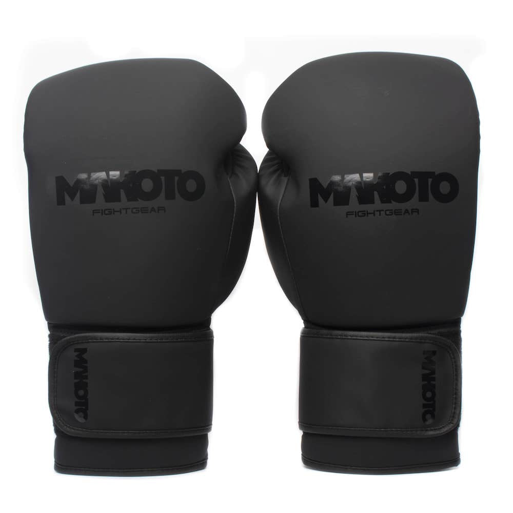 Guantes de Boxeo Makoto Basic Mate Negro - 100% Poliuretano