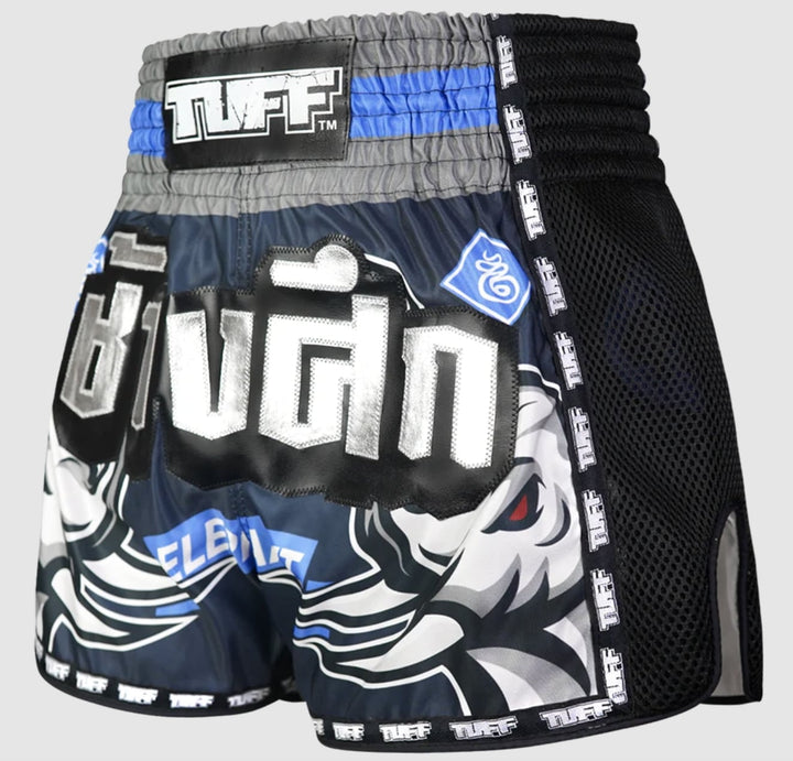 Shorts de Muay Thai Tuff New Retro War Elephant Azul