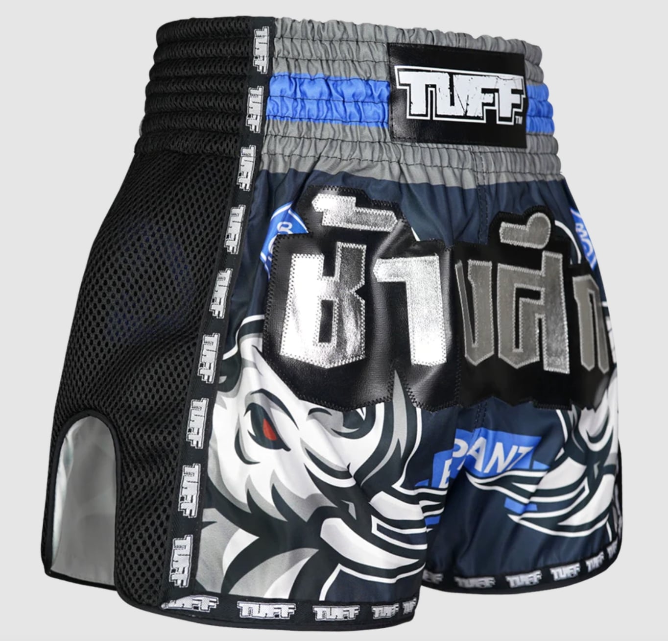 Shorts de Muay Thai Tuff New Retro War Elephant Azul