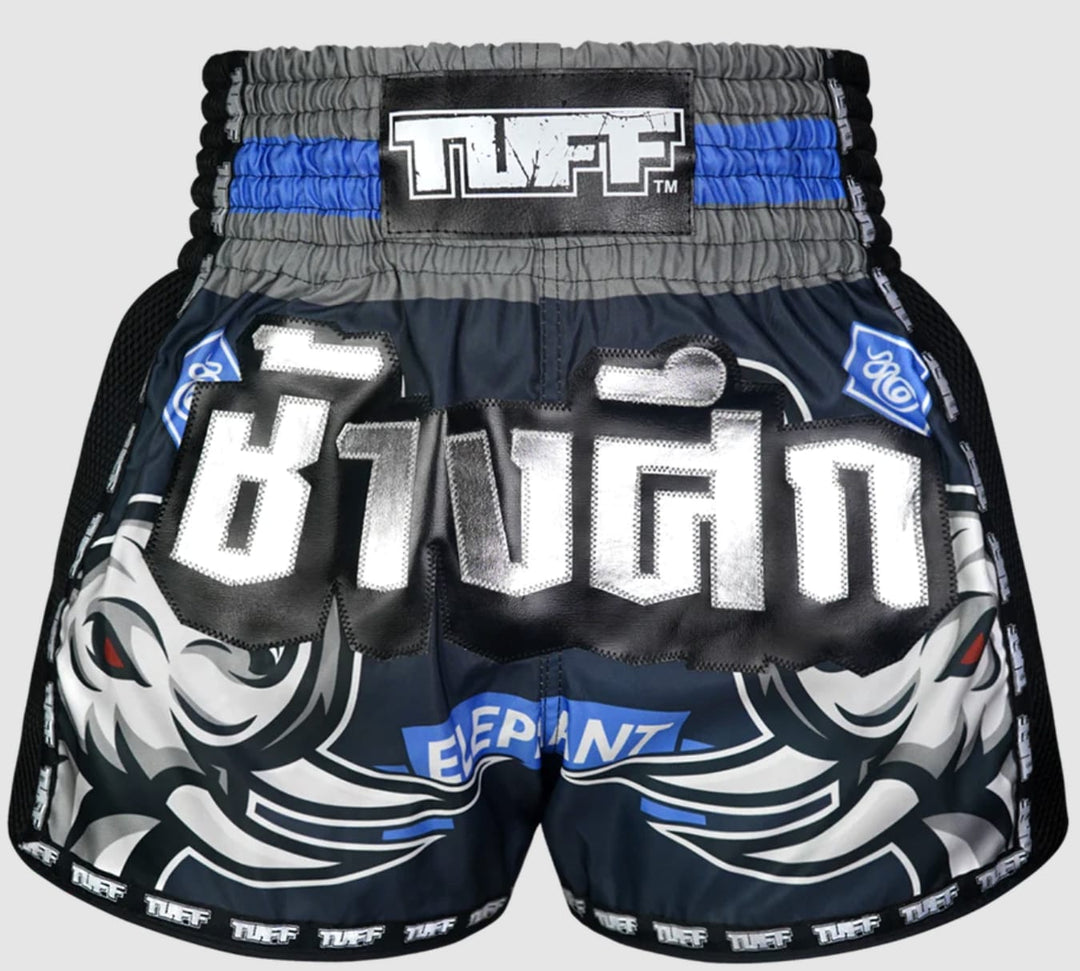 Shorts de Muay Thai Tuff New Retro War Elephant Azul