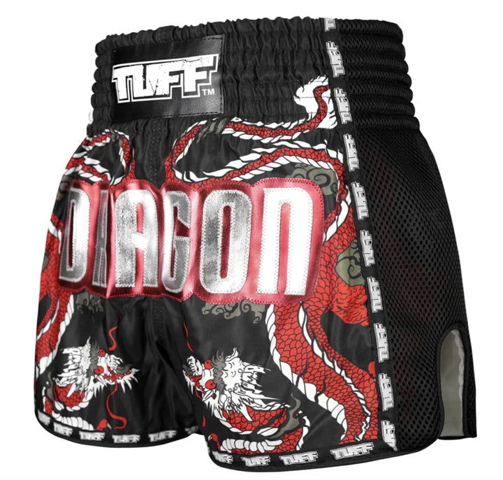 Shorts de Muay Thai Tuff New Retro Chinese Dragon Negro