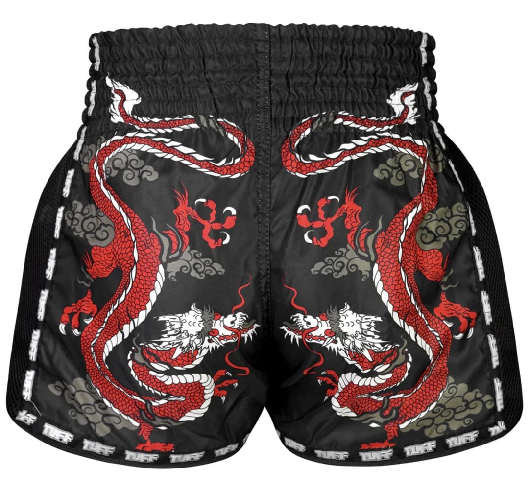 Shorts de Muay Thai Tuff New Retro Chinese Dragon Negro