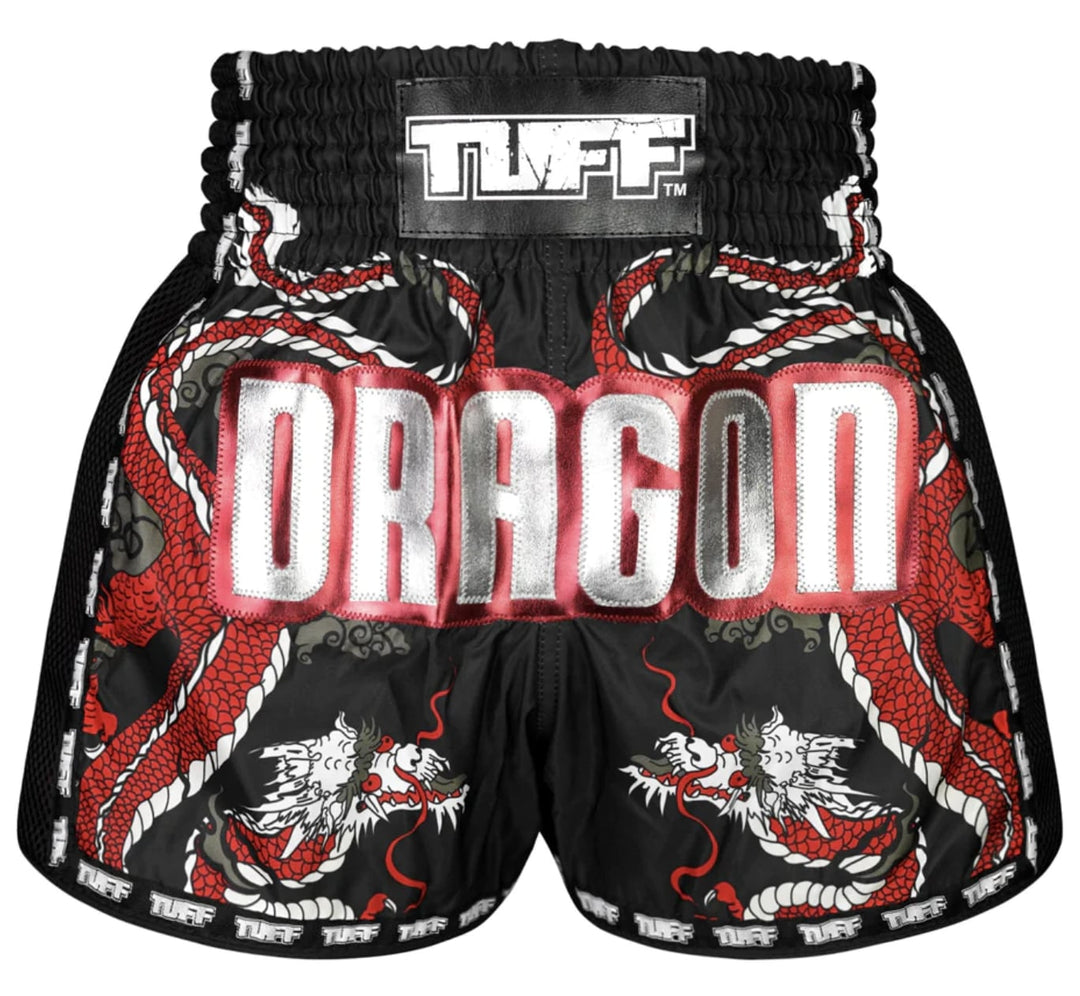 Shorts de Muay Thai Tuff New Retro Chinese Dragon Negro