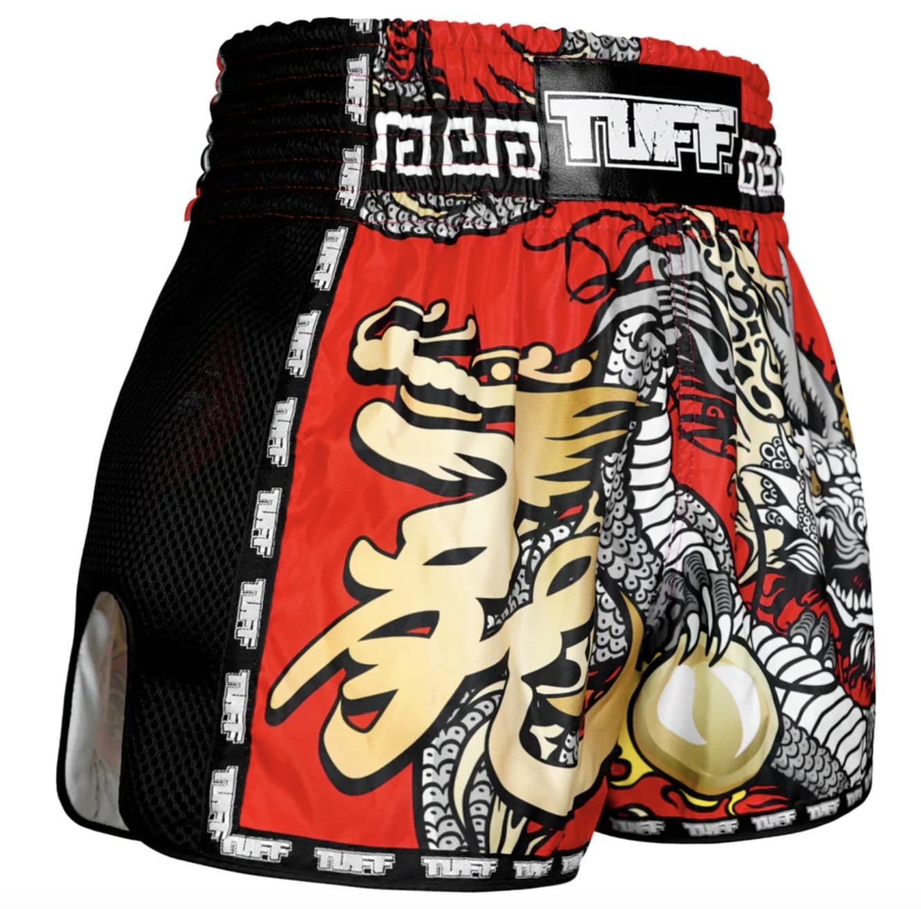 Shorts de Muay Thai Tuff New Retro Chinese Dragon Rojo