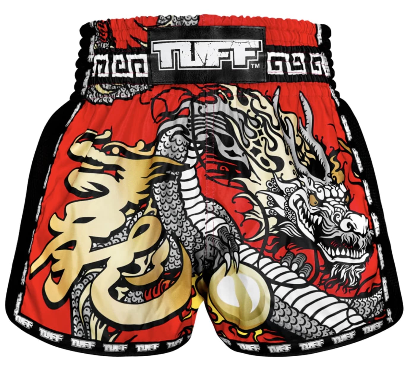 Shorts de Muay Thai Tuff New Retro Chinese Dragon Rojo