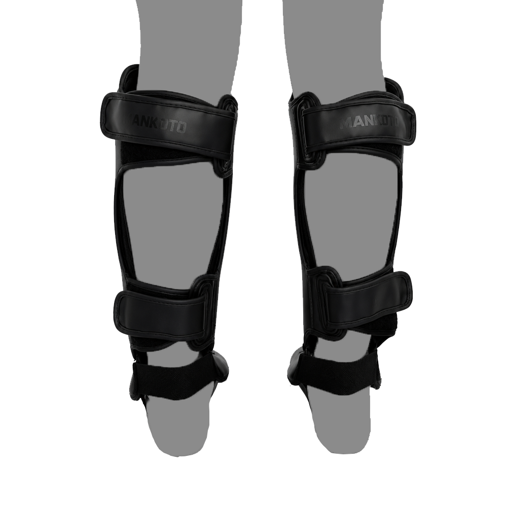 Canilleras de Muay Thai Makoto T1 Negro - 100% Poliuretano