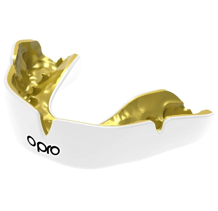 Protector Bucal OPRO Instant Custom Blanco/Dorado Adulto