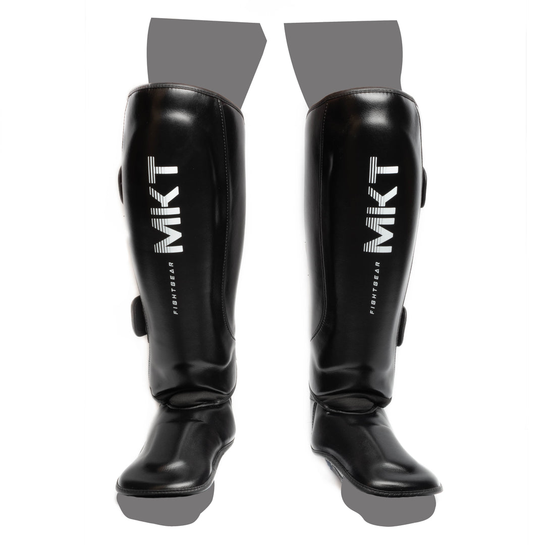 Canilleras de Muay Thai Makoto PRO Negro - 100% Microfibra