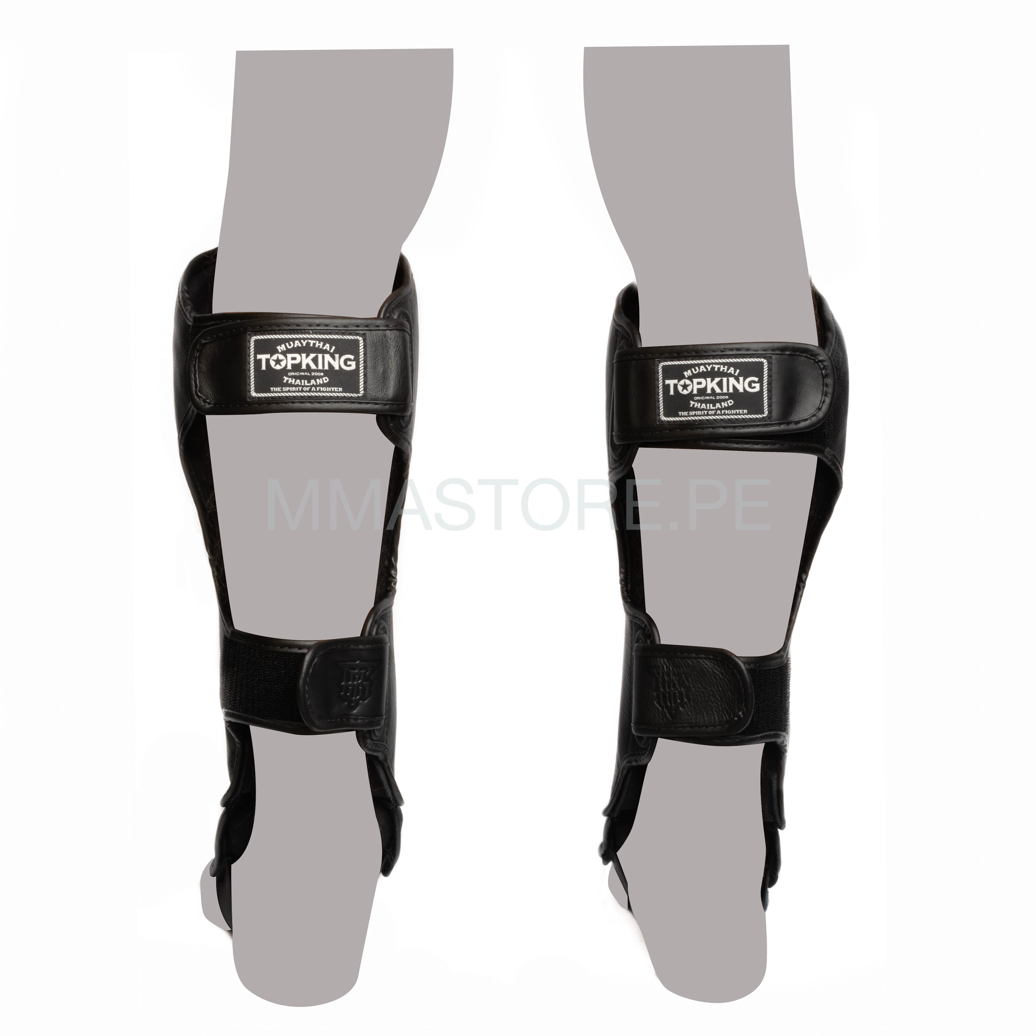 Canilleras de Muay Thai Top King Pro  - 100% Cuero Genuino