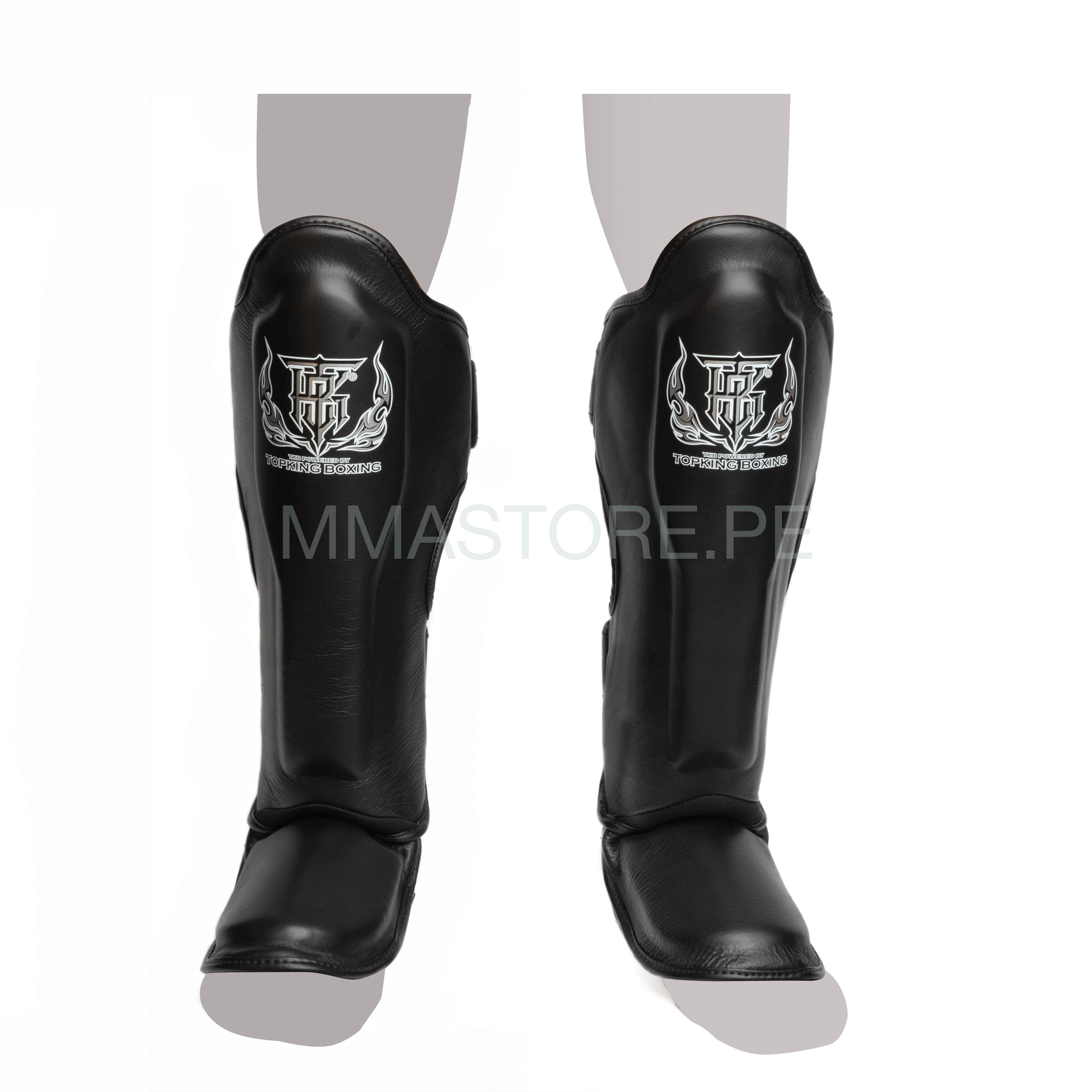 Canilleras de Muay Thai Top King Pro  - 100% Cuero Genuino
