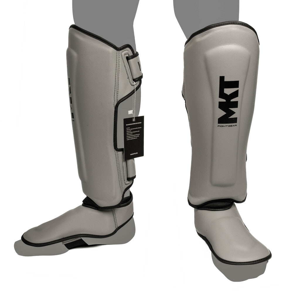 Canilleras de Muay Thai Makoto M2 Gris - 100% Microfibra