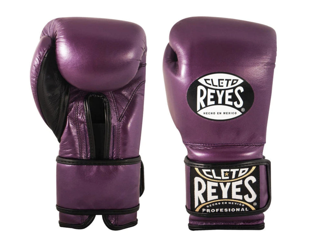 Guantes de Boxeo Cleto Reyes Velcro Morado- 100% Cuero Genuino