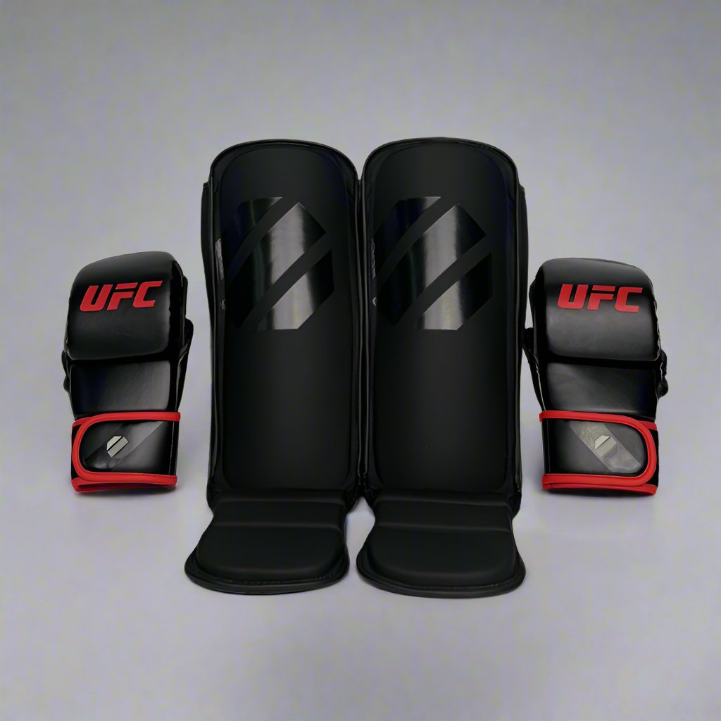 Combo UFC Sparring: Guantes + Canilleras MMA UFC - 100% Poliuretano