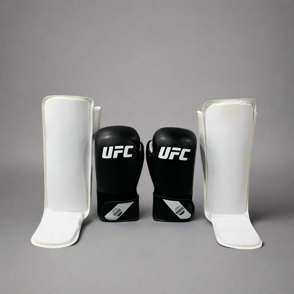 Combo UFC: Guante Fitness + canilleras