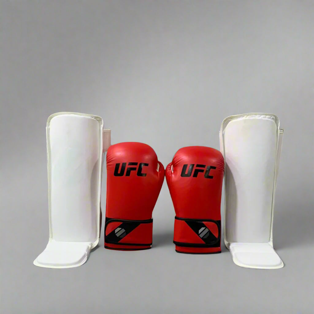 Combo UFC: Guante Fitness + canilleras