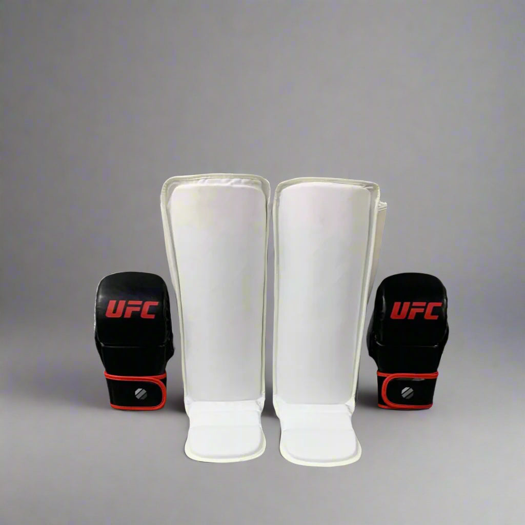 Combo UFC Sparring: Guantes + Canilleras MMA UFC - 100% Poliuretano