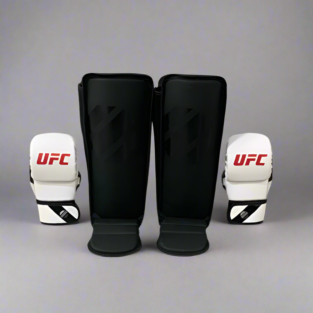 Combo UFC Sparring: Guantes + Canilleras MMA UFC - 100% Poliuretano