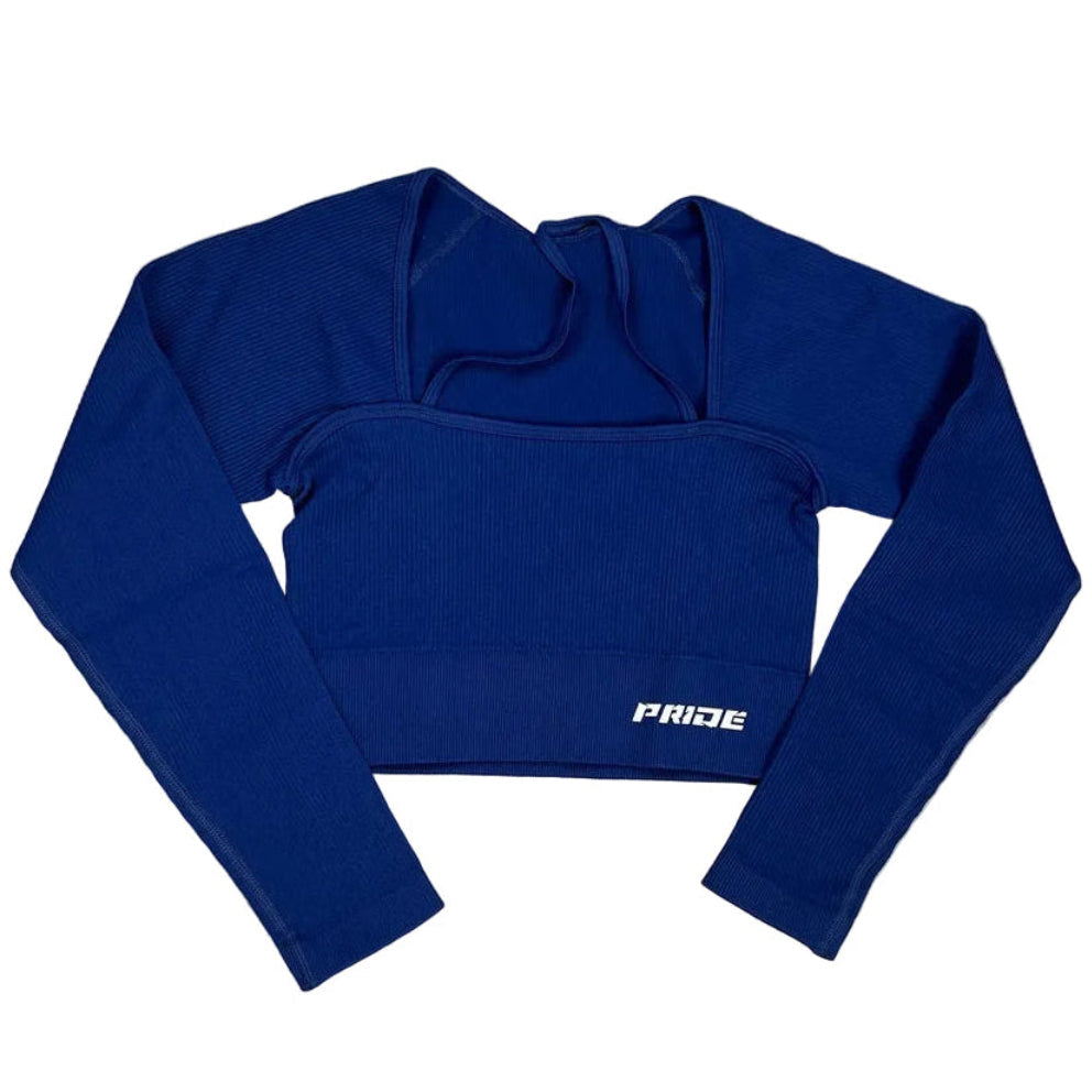 Crop manga larga deportivo Energy para mujer Pride Activewear - Azul