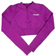Crop manga larga deportivo Hope para mujer Pride Activewear - Fucsia