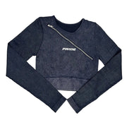 Crop manga larga deportivo Inspire para mujer Pride Activewear - Negro