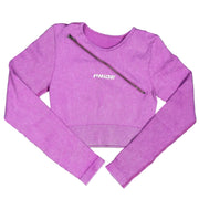 Crop manga larga deportivo Inspire para mujer Pride Activewear - Fucsia